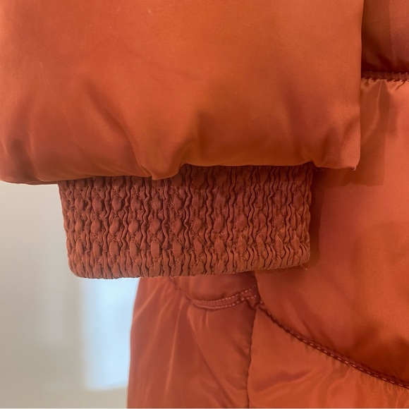 Olanmear Terracotta Color Puffer Jacket With Detachable Hood Fur Size 2XL - Picture 12 of 14
